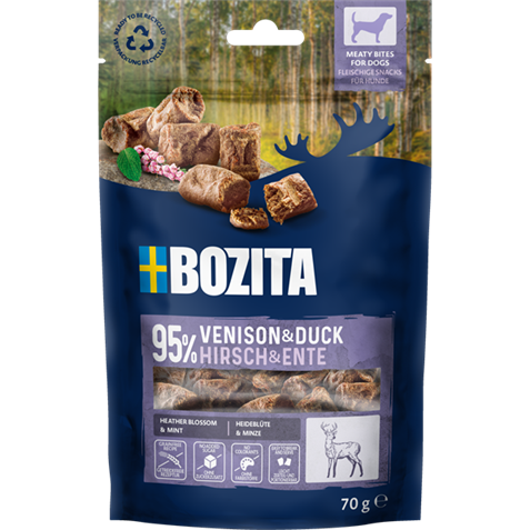 Bozita Meaty Bites Hirsch & Ente Snack Dog 70g