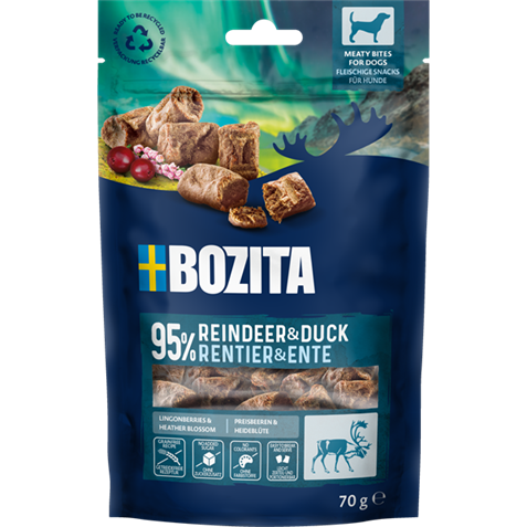 Bozita Meaty Bites Rentier & Ente Snack Dog 70g