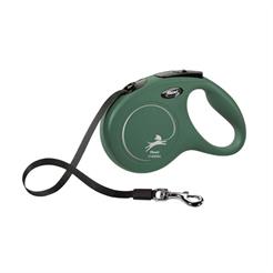 Flexi Hund Rollleine Classic Band 5m Gr. M Olive