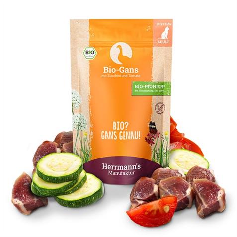 Herrmann`s Katze Adult Bio-Gans mit Zucchini 100g