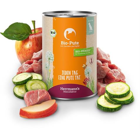 Herrmann`s Leicht Bio-Pute mit Zucchini 400g