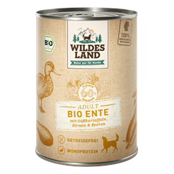 Wildes Land Canine Adult BIO Ente Süsskart. 400g SV