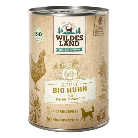 Wildes Land Canine Adult BIO Huhn Kürbis 400g