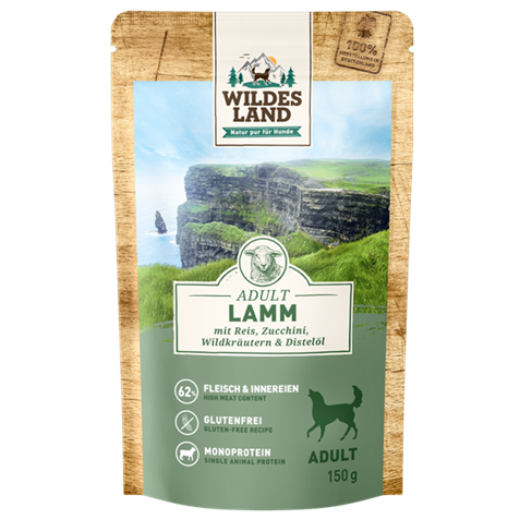Wildes Land Canine Adult Lamm Reis Zucchini 150g