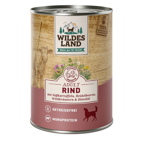 Wildes Land Canine Adult Rind Süsskartoffel 400g